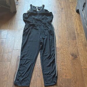 JustFab Black Jumpsuit with White Accents